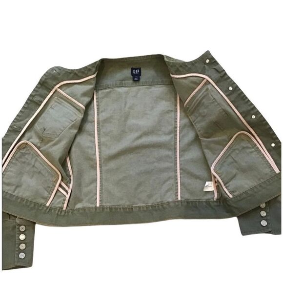 Gap Sage Green Denim Jacket Sz Large - Picture 3 of 5